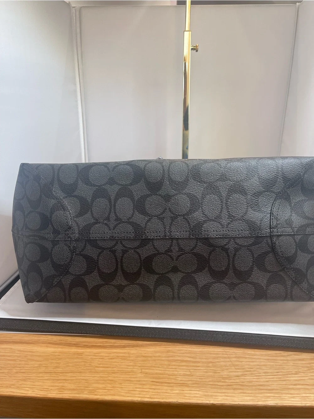 Coach Black Signature City Tote with Blue Star Appliqués - Picture 2 of 8